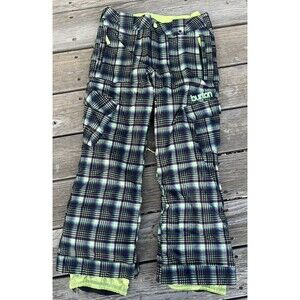 Burton DryRide Girl's M 10/12 Elite Cargo Ski Snowboard Pants Plaid